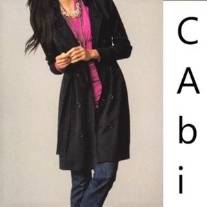 Cabi Black Trench Coat Sweater Double Button 164
